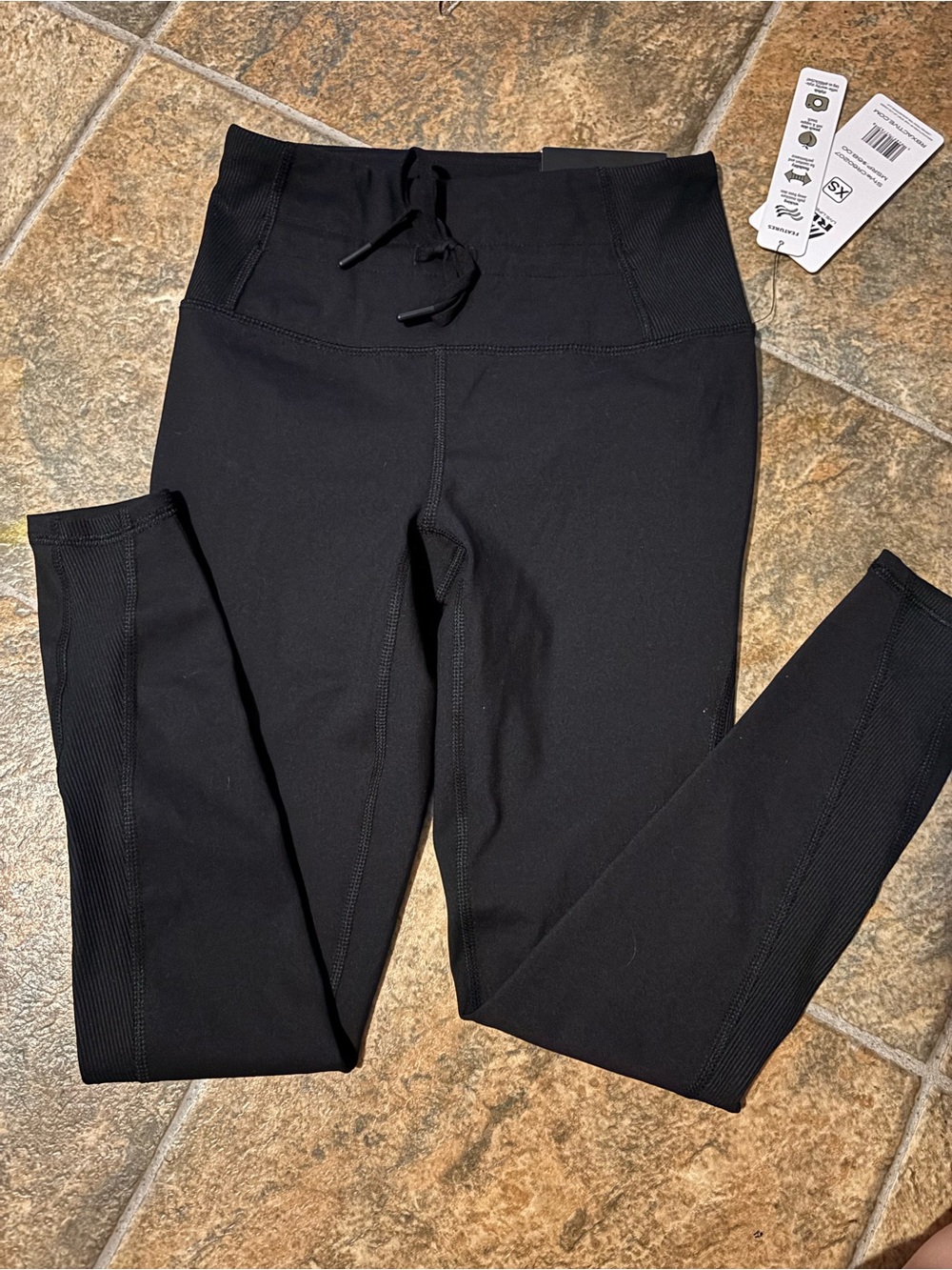 RBX Black High-Rise Drawstring Leggings